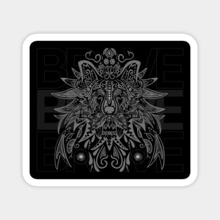 Black Grey Simple Brave Magnet