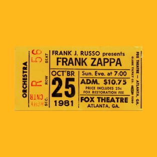 Oct 25 1981 Fox Theatre Atlanta, GA Ticket Stub T-Shirt