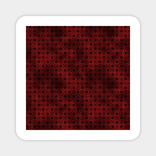 Circle Rings in Black and Ruby Red Vintage Faux Foil Art Deco Vintage Foil Pattern Magnet