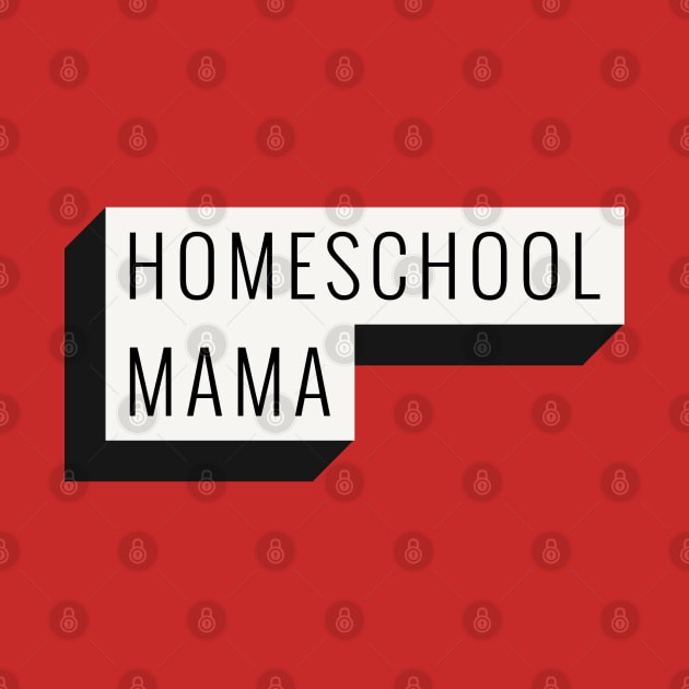 Homeschool Mama 3D Block Black and White by BeeDesignzzz