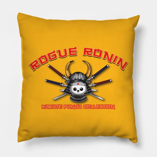 Rogue Ronin with Swords Karate Panda Pillow by Karate Panda