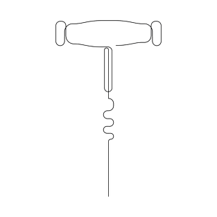 corkscrew - wine equipment - one line art T-Shirt