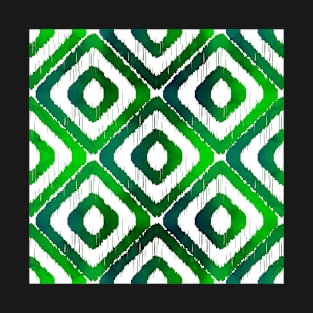 Emerald Green Ikat Pattern T-Shirt