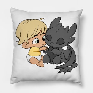 Best friend forever, baby dragon Toothless, baby boy with dragon, my first birthday Pillow