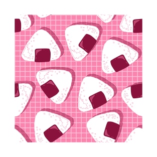 Cute pink onigiri (riceball) pattern T-Shirt