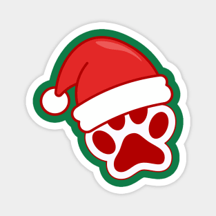 Santa Paw Print Christmas Pet Lover Magnet