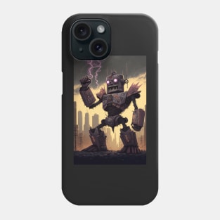 Giant robot attacking the city - Japanese style Phone Case