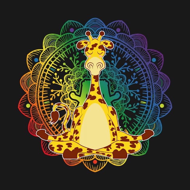Giraffe Yoga Meditation Africa by QQdesigns