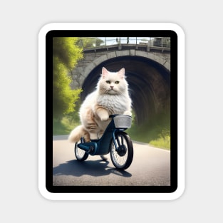 Cat on a Bicycle Magnet