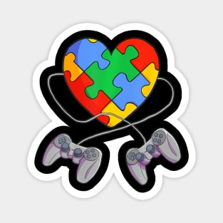 Video  Puzzle Piece Heart Controller Autism Awareness Magnet