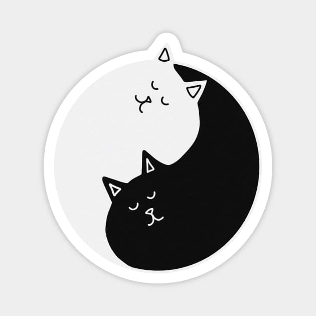 Yin Yang Cats, Cute Cats, Kitten Cat Lover Magnet by logiamerch