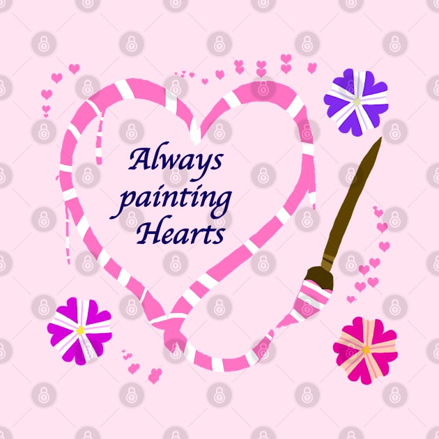 Valentine's Always Painting Hearts (pink) by VixenwithStripes