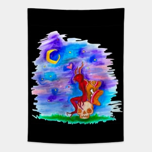 MOTHMAN LOVES THE MOON Tapestry