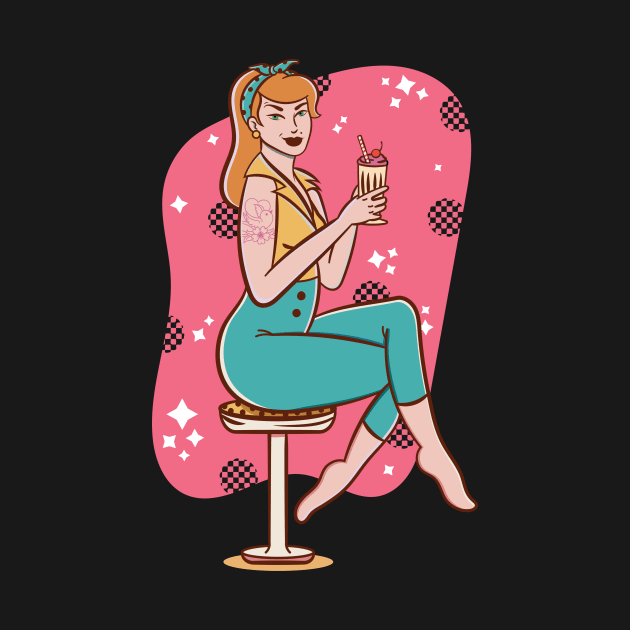 Retro Pin Up Girl Soda Fountain by SLAG_Creative