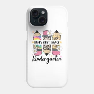 First Day Kindergarten Teacher Leopard Pencil Back to School Phone Case