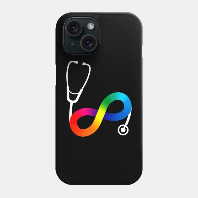 Stethoscope Autism Acceptance Infinity Symbol Phone Case by mia_me