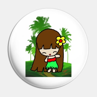 Kawaii Hula Girl Pin