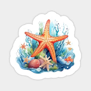 Orange Starfish Magnet