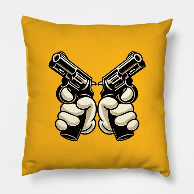 Toon Revolvers Pillow by Woah_Jonny