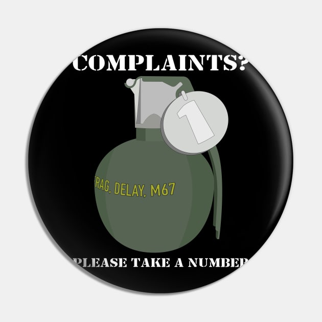 Army Dad Joke Complaints Department M67 Grenade Meme Pin by Battlefields