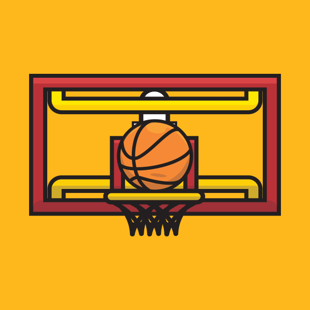 Basketball hoop and ball vector illustration. by AlviStudio