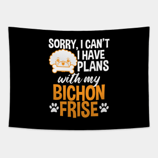 Bichon Frise Gift Funny Bichon Owner Tee Busy With My Bichon Tapestry