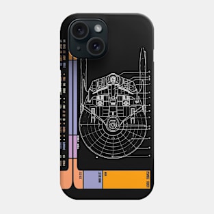 Library Computer Readout Showing Top View of Star Ship Phone Case