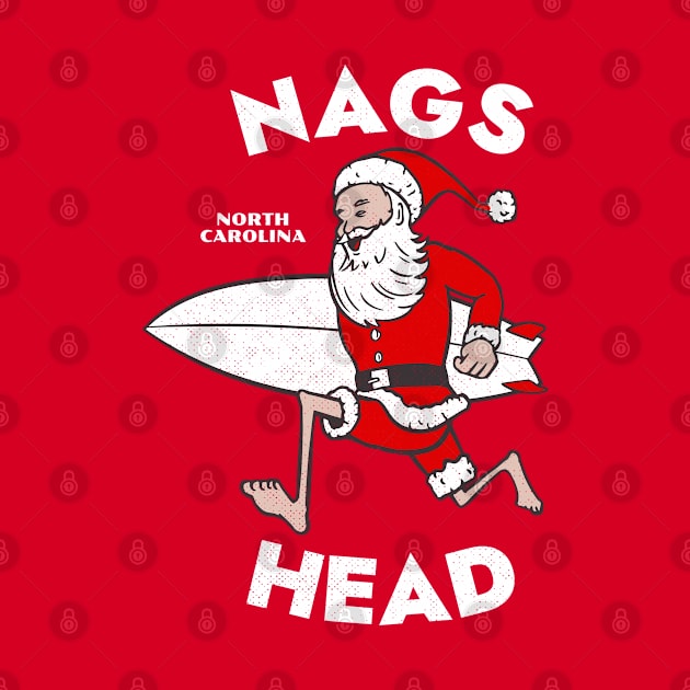 Nags Head, NC Christmas Vacationing Skiing Santa by Contentarama