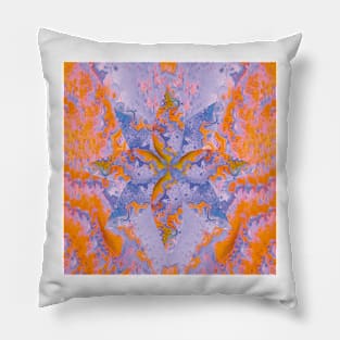 Abstract Digital Art in Lilac and Orange Tones Pillow