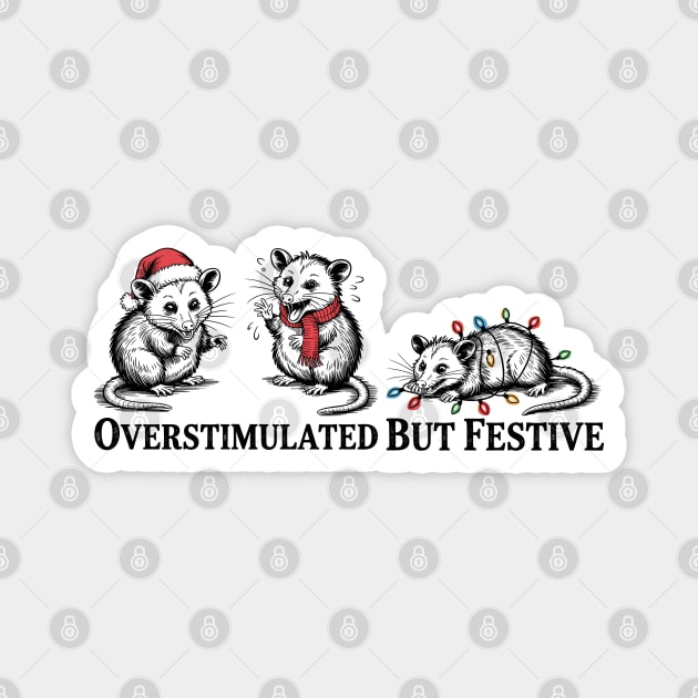 Overstimulated-But-Festive Magnet by JessArty