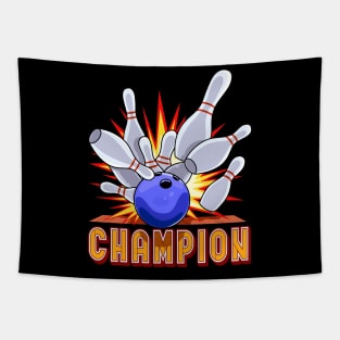 Bowling Ball Champion Bowler Tapestry