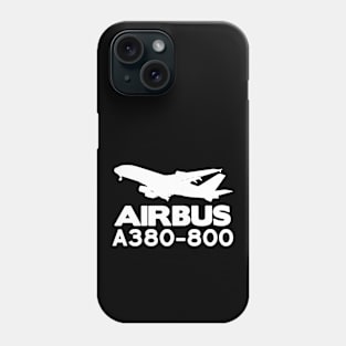 Airbus A380-800 Silhouette Print (White) Phone Case