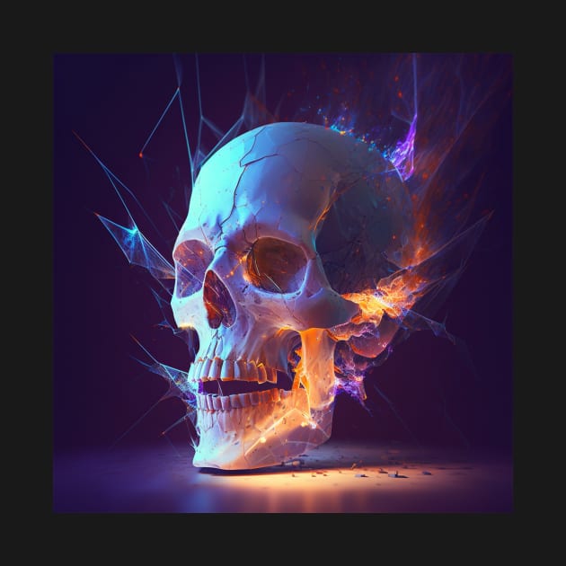 Light Fire Skull Art by Jades-Corner