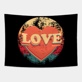 Love Vintage Typography Valentine Day Tapestry