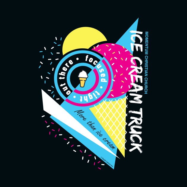 80s Retro Ice Cream Cone - Momentum Christian Church Fan Art by Steph Calvert Art