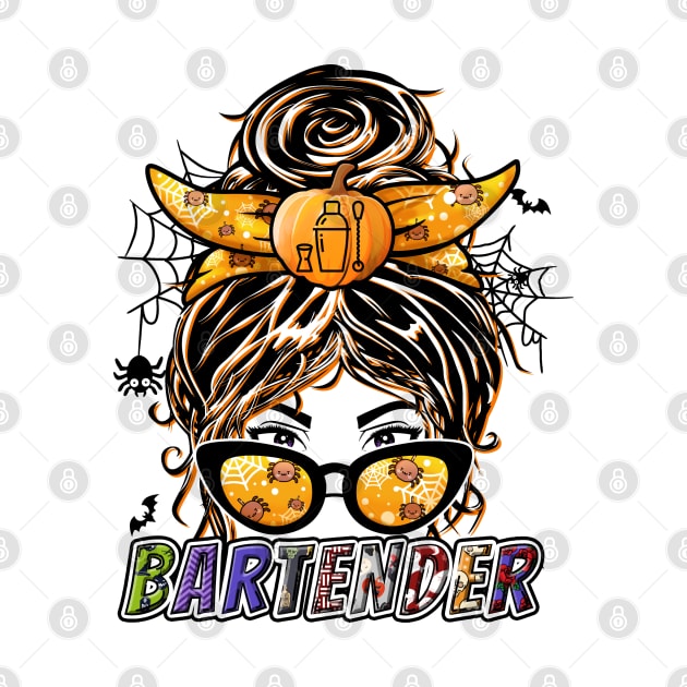 Bartender Messy Bun Bargirl Gift by BadDesignCo