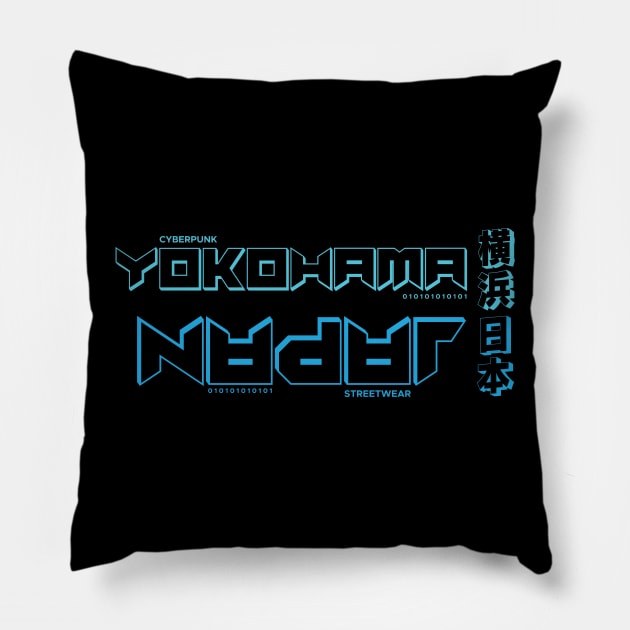 Doc Labs - Yokohama(横浜), Japan(日本) / Cyberpunk - 2 - (Blue) Pillow by Doc Labs