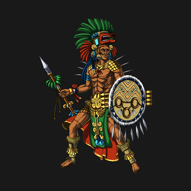 Ancient Mayan Warrior - Aztec Warrior - T-Shirt | TeePublic