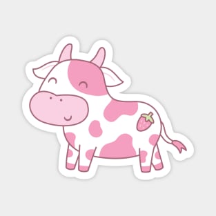 Cute Happy Strawberry Cow Magnet