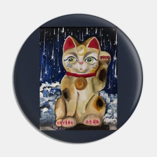 Nocturnal Maneki Neko (Lucky Cat) Pin