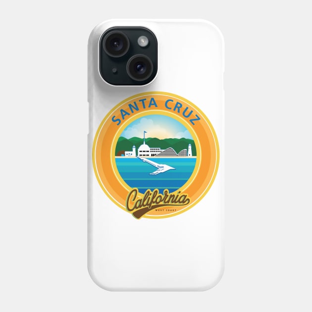 Santa Cruz City Scape California CA Phone Case by PauHanaDesign