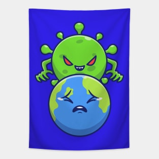 World Scare Corona Virus Cartoon (6) Tapestry