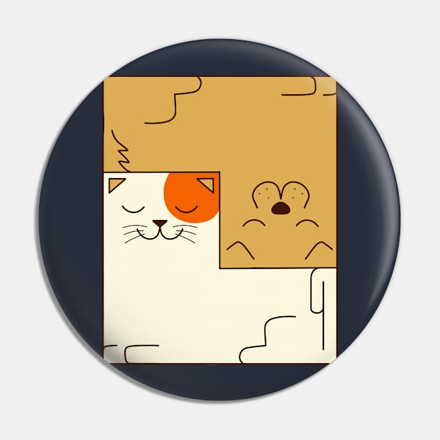 Cat and dog Pin by coffeeman