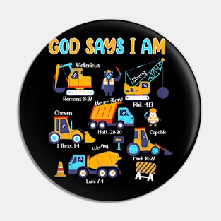 Construction Bible Verse Truck Toddler Kids Pin