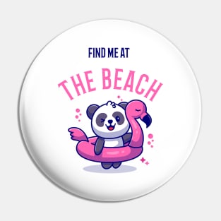 Find me at the beach baby panda gift for sumer vacation holidays Pin