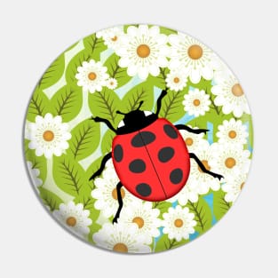 Ladybug on foliage Pin