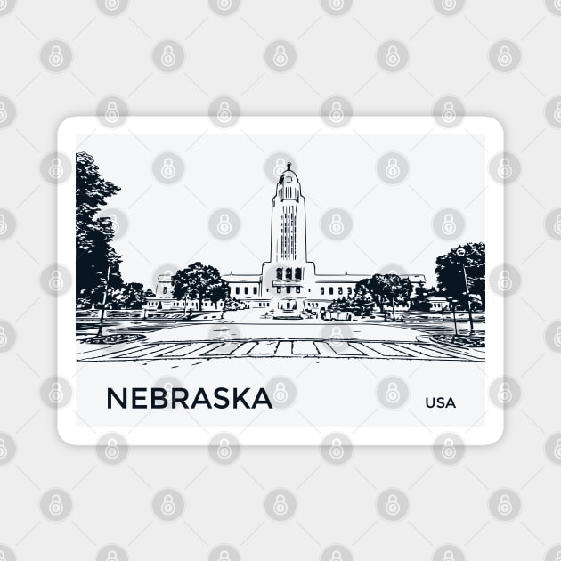 Nebraska State USA Magnet by Lakeric