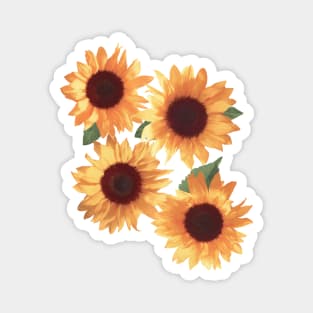 Happy Orange Sunflowers Magnet