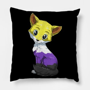 Nonbinary Fox Anime Style Pillow