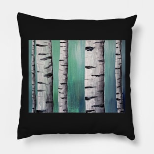 Pastel Birch Trees Pillow